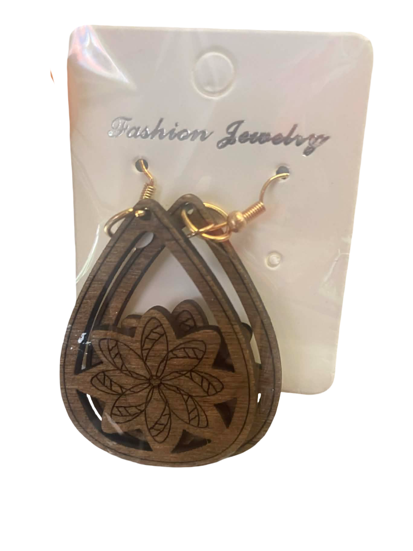 Brown Flower Pacific Earrings