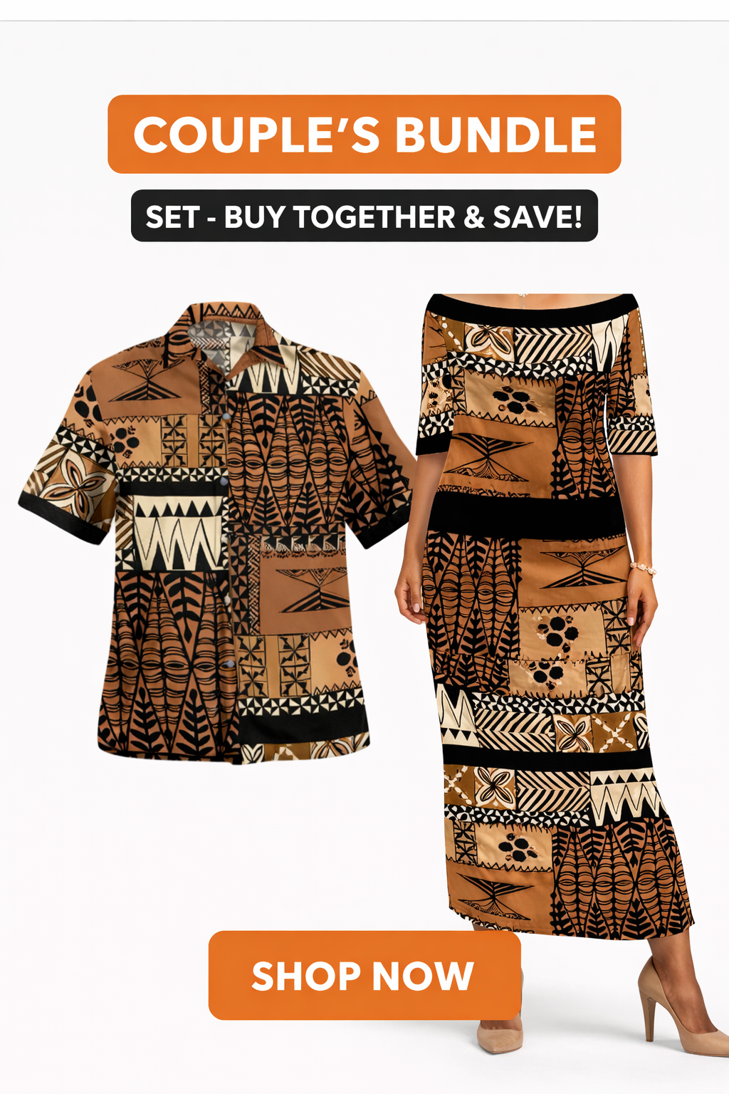 Brown Ngatu - Couples Matching Set